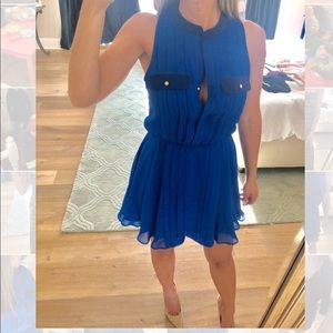 Blue pleated dress